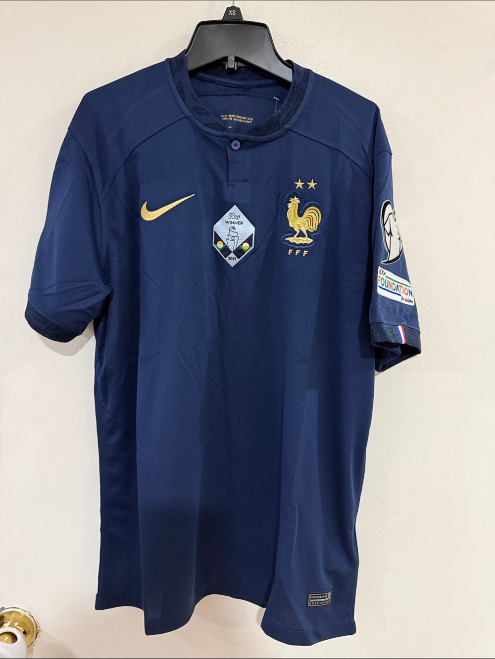 Nike Navy France FFF Football Jersey with Gold Accents